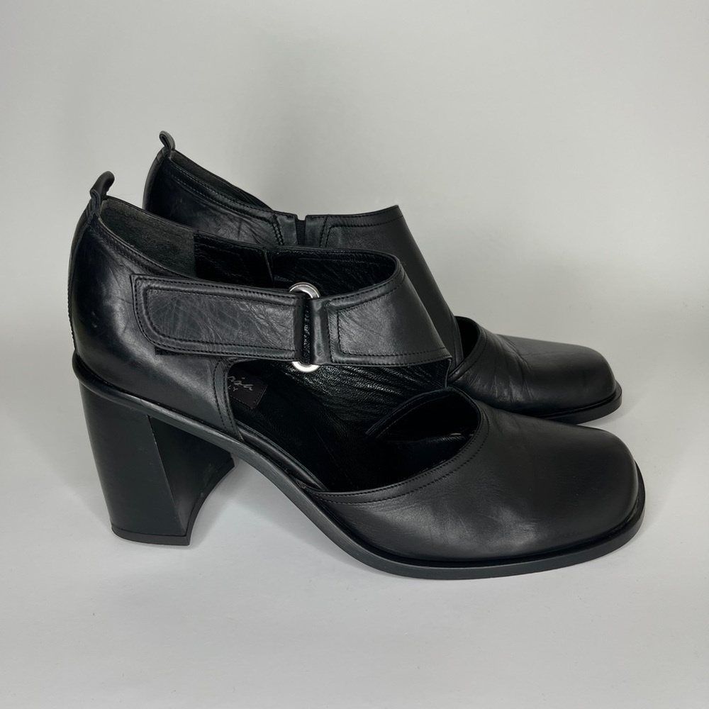 Zita Maria Shoes Pumps Heels Women Size 40.5 US 9.5 Black leather made in Italy
